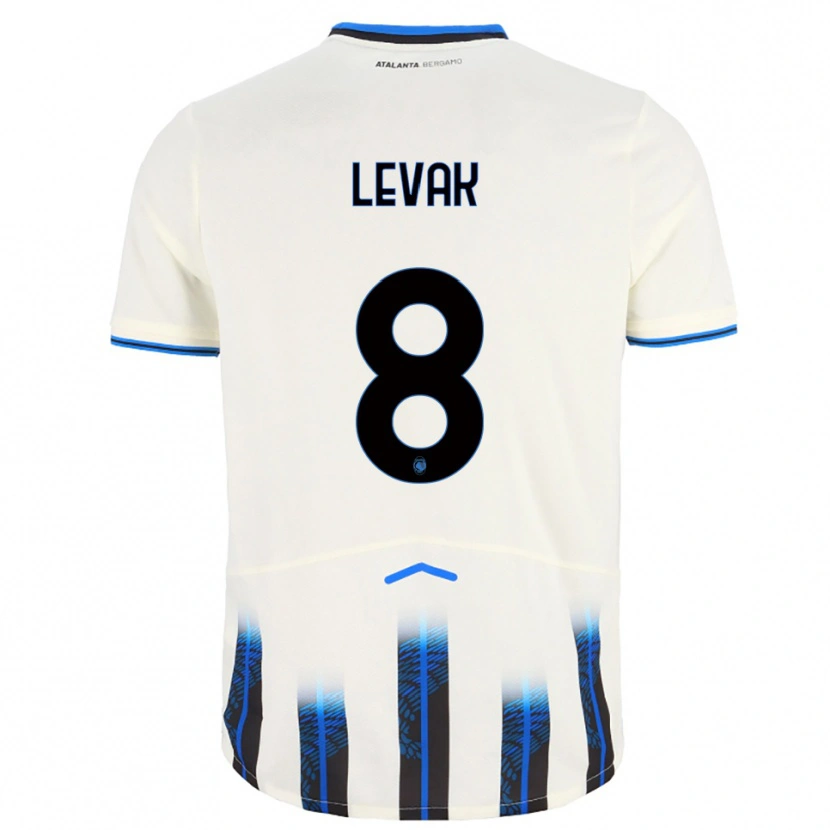 Danxen Criança Camisola Sergej Levak #8 Branco Azul Alternativa 2025/26 Camisa