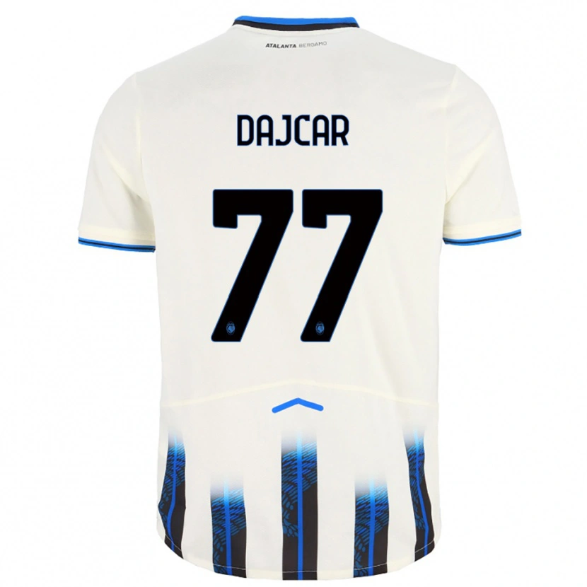 Danxen Criança Camisola Matevz Dajcar #77 Branco Azul Alternativa 2025/26 Camisa