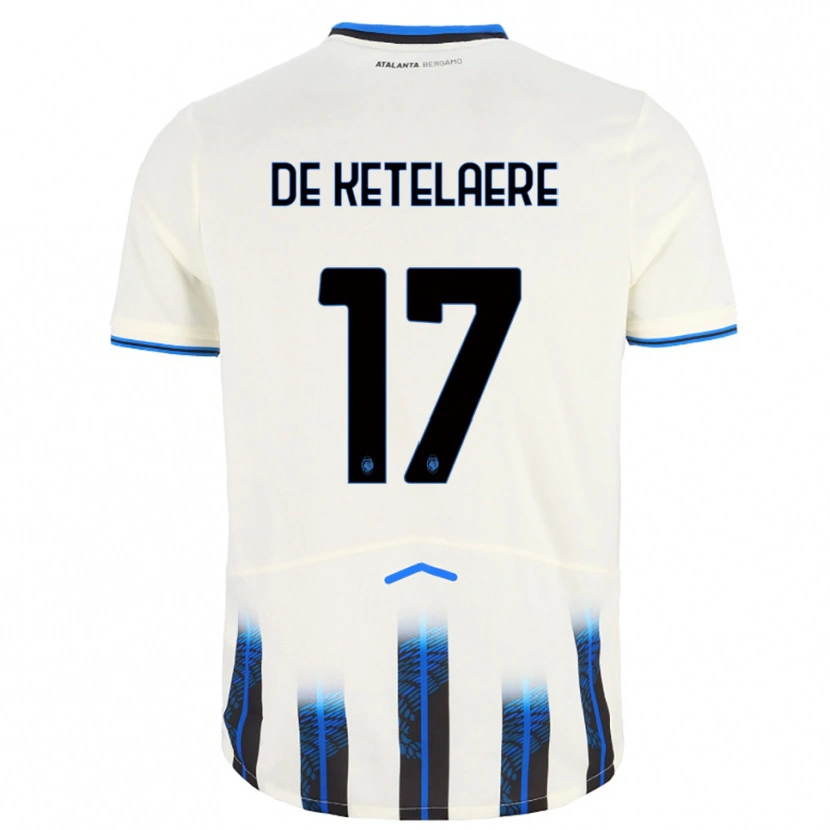 Danxen Criança Camisola Charles De Ketelaere #17 Branco Azul Alternativa 2025/26 Camisa