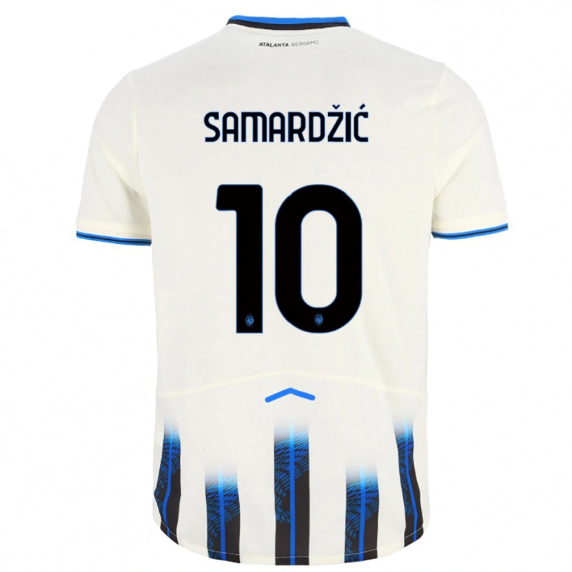 Danxen Criança Camisola Lazar Samardžić #10 Branco Azul Alternativa 2025/26 Camisa