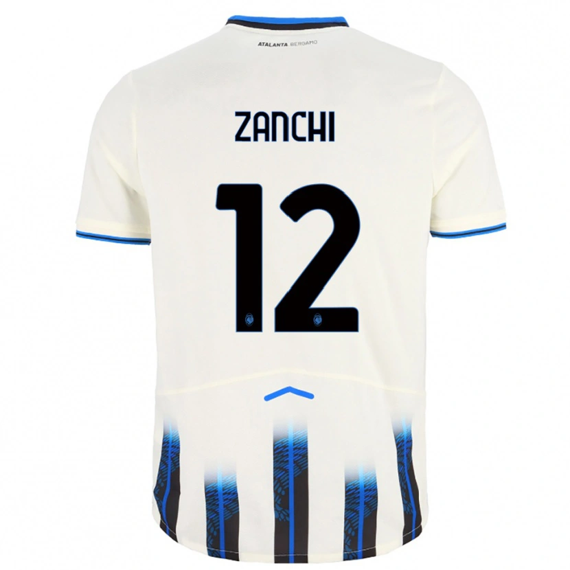 Danxen Criança Camisola Edoardo Zanchi #12 Branco Azul Alternativa 2025/26 Camisa