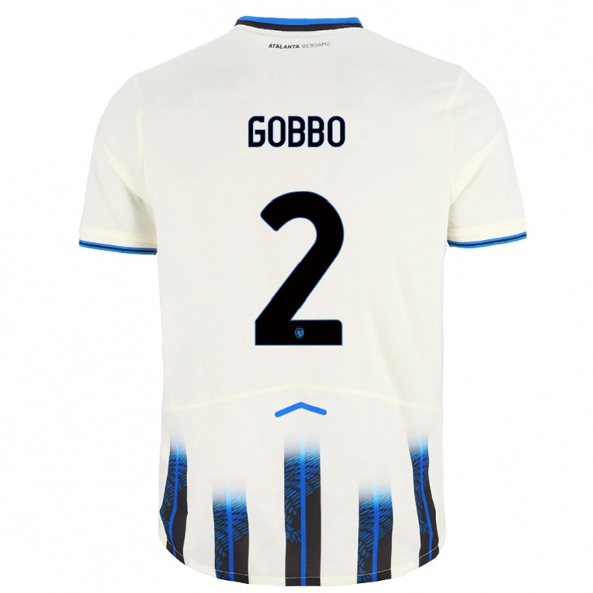 Danxen Criança Camisola Luca Gobbo #2 Branco Azul Alternativa 2025/26 Camisa
