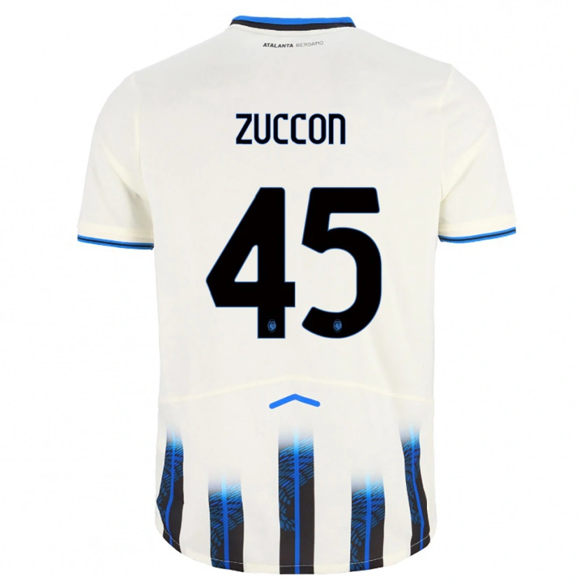 Danxen Criança Camisola Federico Zuccon #45 Branco Azul Alternativa 2025/26 Camisa