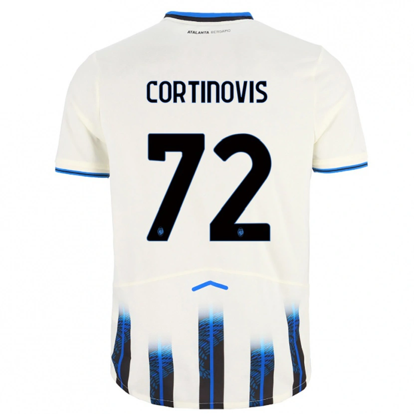 Danxen Criança Camisola Alessandro Cortinovis #72 Branco Azul Alternativa 2025/26 Camisa