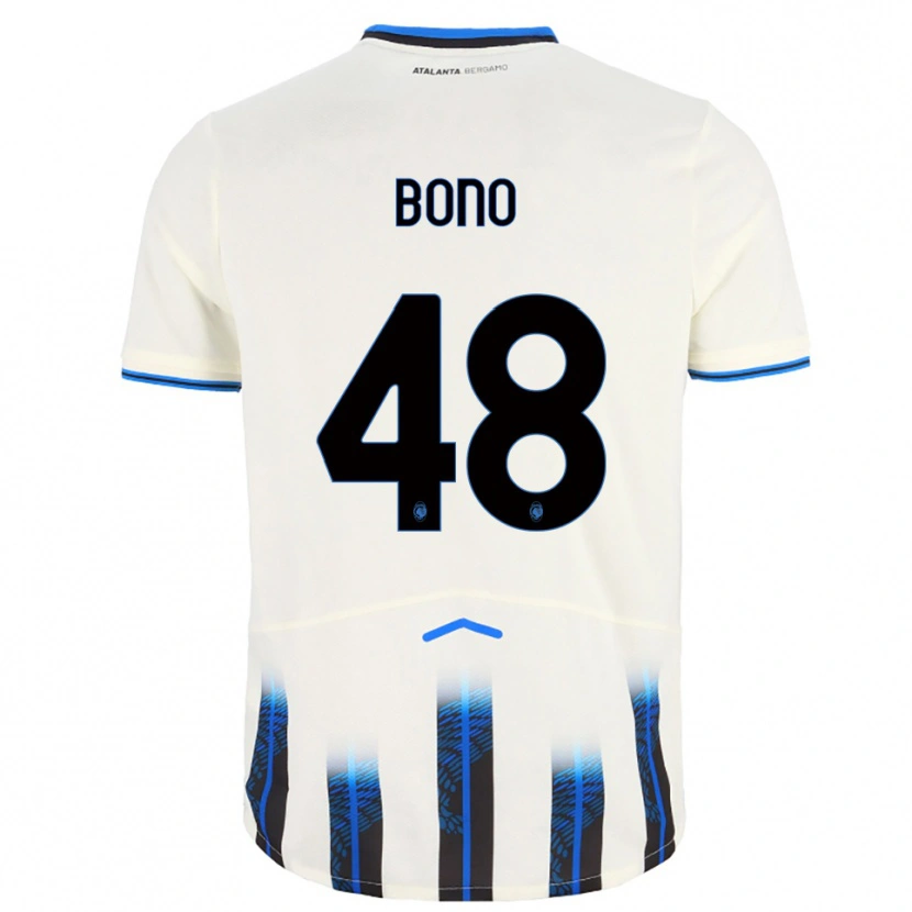 Danxen Criança Camisola Davide Bono #48 Branco Azul Alternativa 2025/26 Camisa
