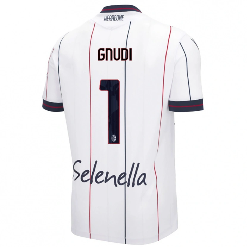 Danxen Criança Camisola Riccardo Gnudi #1 Branco Azul Royal Alternativa 2025/26 Camisa