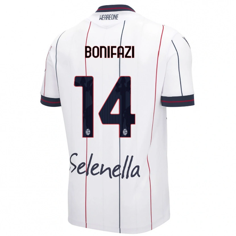 Danxen Criança Camisola Kevin Bonifazi #14 Branco Azul Royal Alternativa 2025/26 Camisa