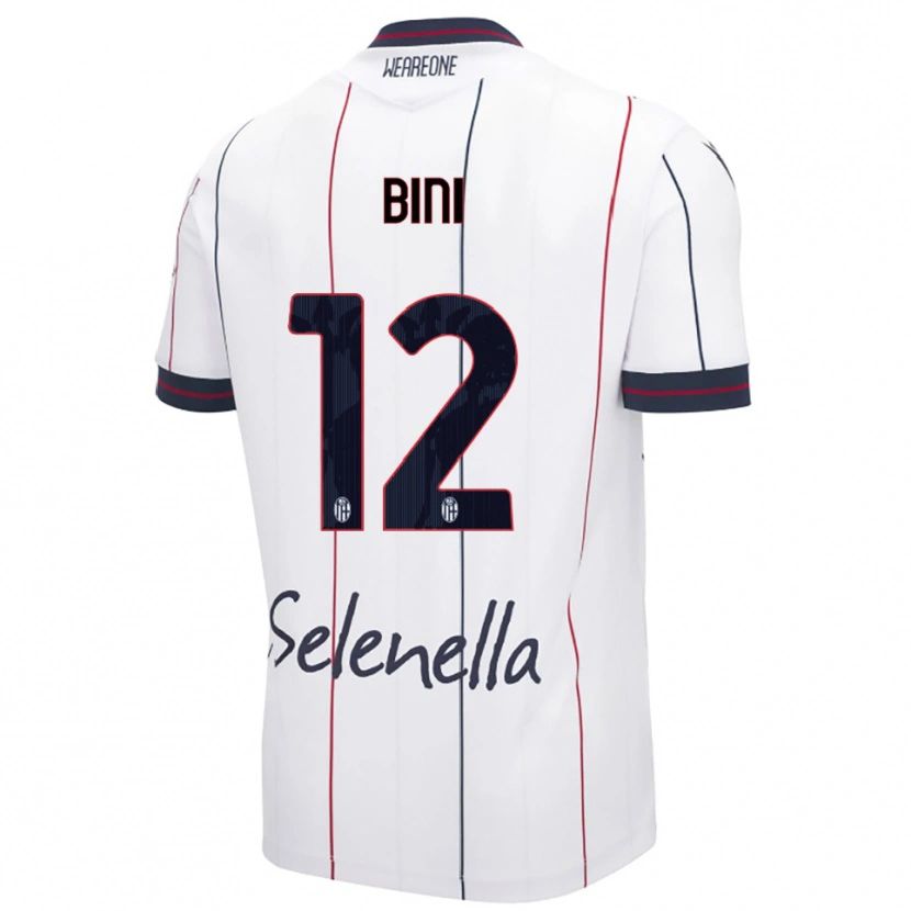 Danxen Criança Camisola Cesare Bini #12 Branco Azul Royal Alternativa 2025/26 Camisa