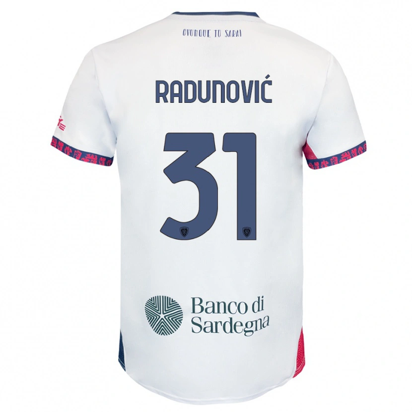 Danxen Criança Camisola Boris Radunović #31 Branco Marinho Vermelho Alternativa 2025/26 Camisa