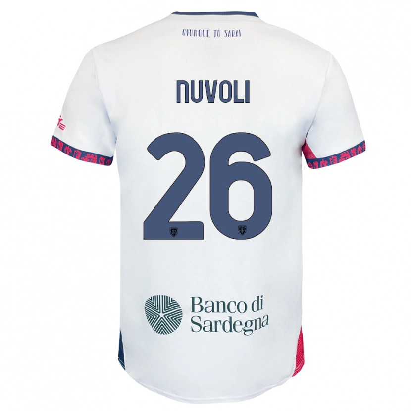 Danxen Criança Camisola Matteo Nuvoli #26 Branco Marinho Vermelho Alternativa 2025/26 Camisa
