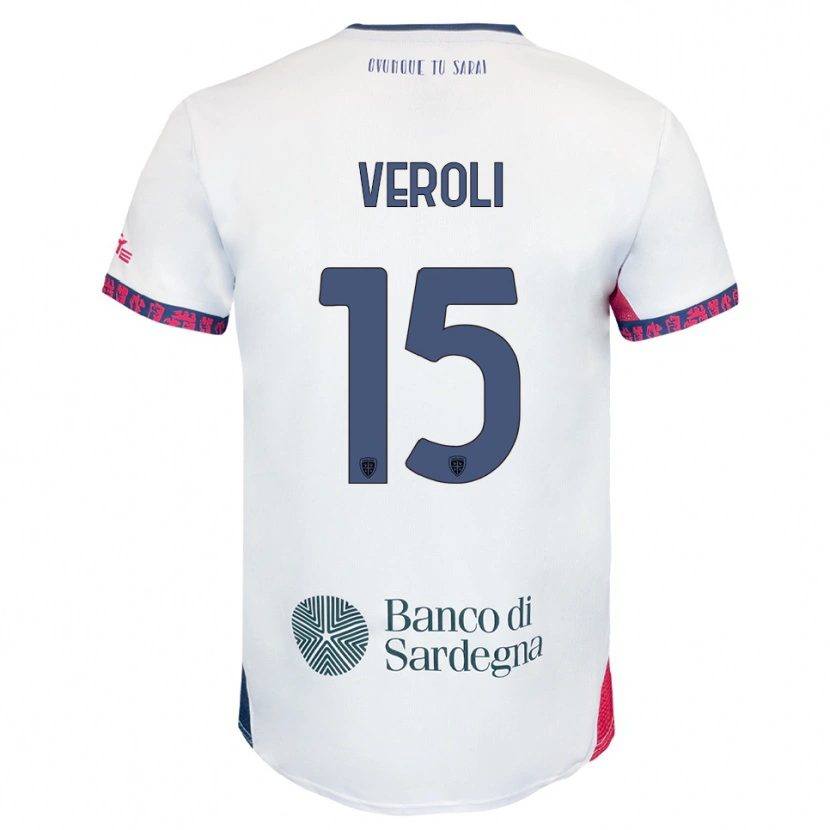 Danxen Criança Camisola Davide Veroli #15 Branco Marinho Vermelho Alternativa 2025/26 Camisa