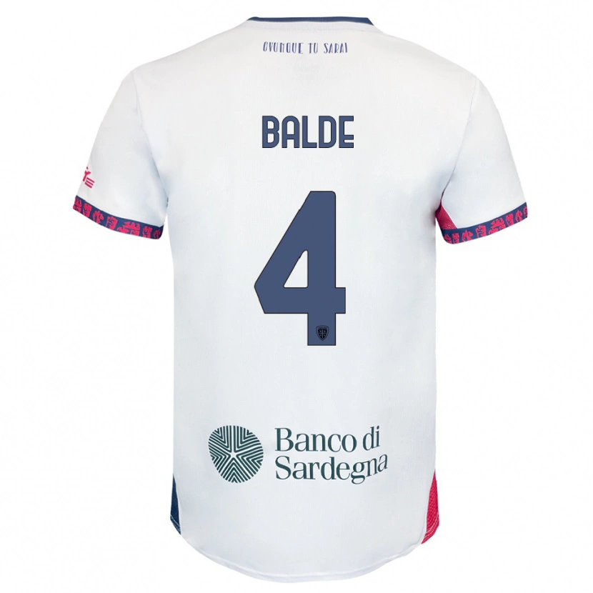 Danxen Criança Camisola Mamadou Balde #4 Branco Marinho Vermelho Alternativa 2025/26 Camisa