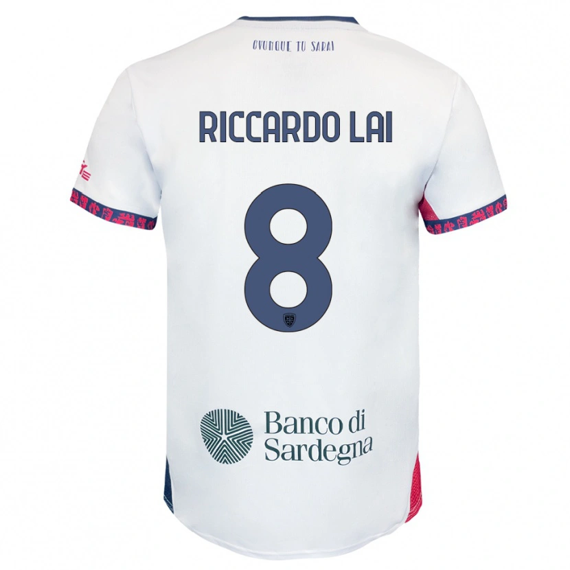 Danxen Criança Camisola Riccardo Lai #8 Branco Marinho Vermelho Alternativa 2025/26 Camisa
