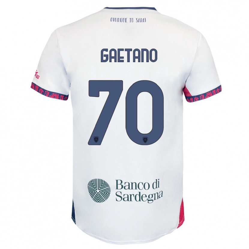 Danxen Criança Camisola Gianluca Gaetano #70 Branco Marinho Vermelho Alternativa 2025/26 Camisa