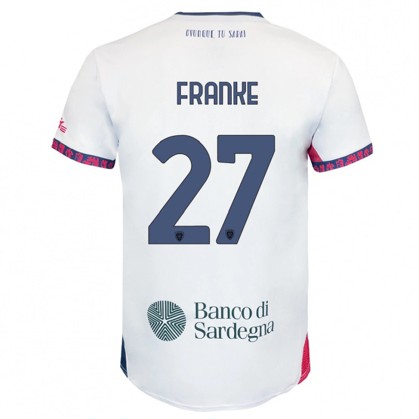 Danxen Criança Camisola Antoni Franke #27 Branco Marinho Vermelho Alternativa 2025/26 Camisa