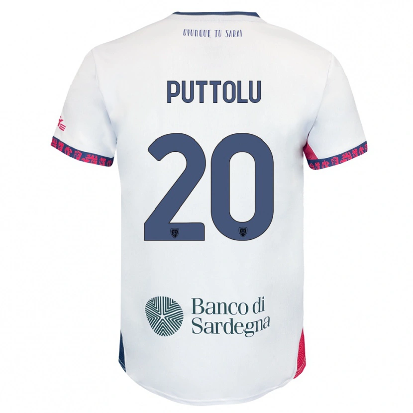 Danxen Criança Camisola Diego Puttolu #20 Branco Marinho Vermelho Alternativa 2025/26 Camisa