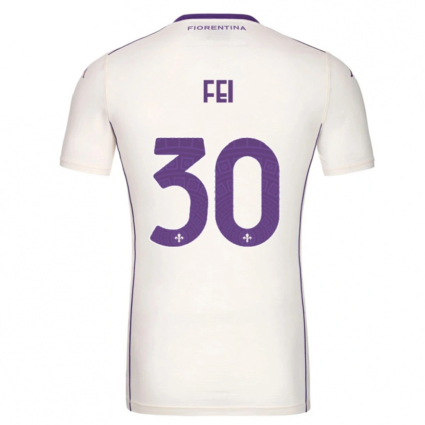 Danxen Criança Camisola Gianmaria Fei #30 Branco Roxo Vermelho Alternativa 2025/26 Camisa