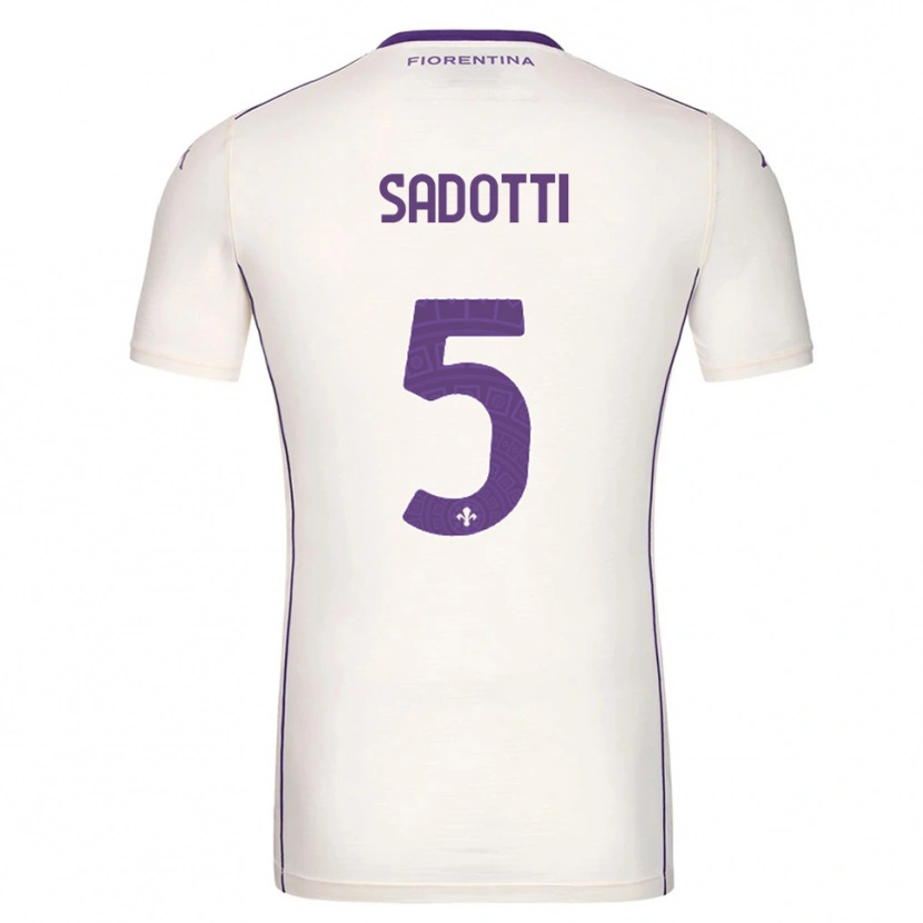Danxen Criança Camisola Edoardo Sadotti #5 Branco Roxo Vermelho Alternativa 2025/26 Camisa