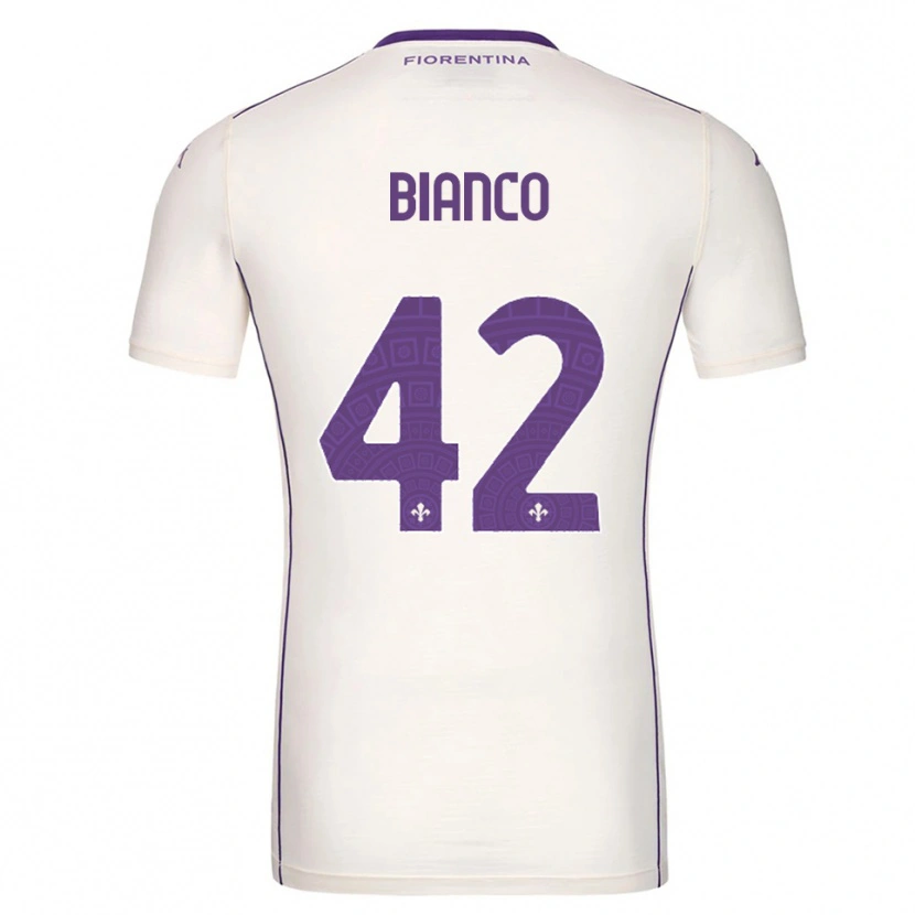 Danxen Criança Camisola Alessandro Bianco #42 Branco Roxo Vermelho Alternativa 2025/26 Camisa