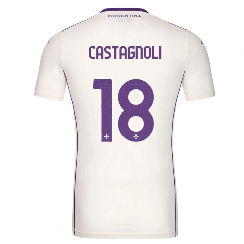 Danxen Criança Camisola Filippo Castagnoli #18 Branco Roxo Vermelho Alternativa 2025/26 Camisa