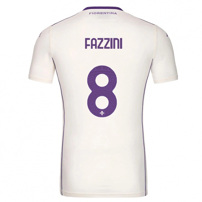 Danxen Criança Camisola Jacopo Fazzini #8 Branco Roxo Vermelho Alternativa 2025/26 Camisa