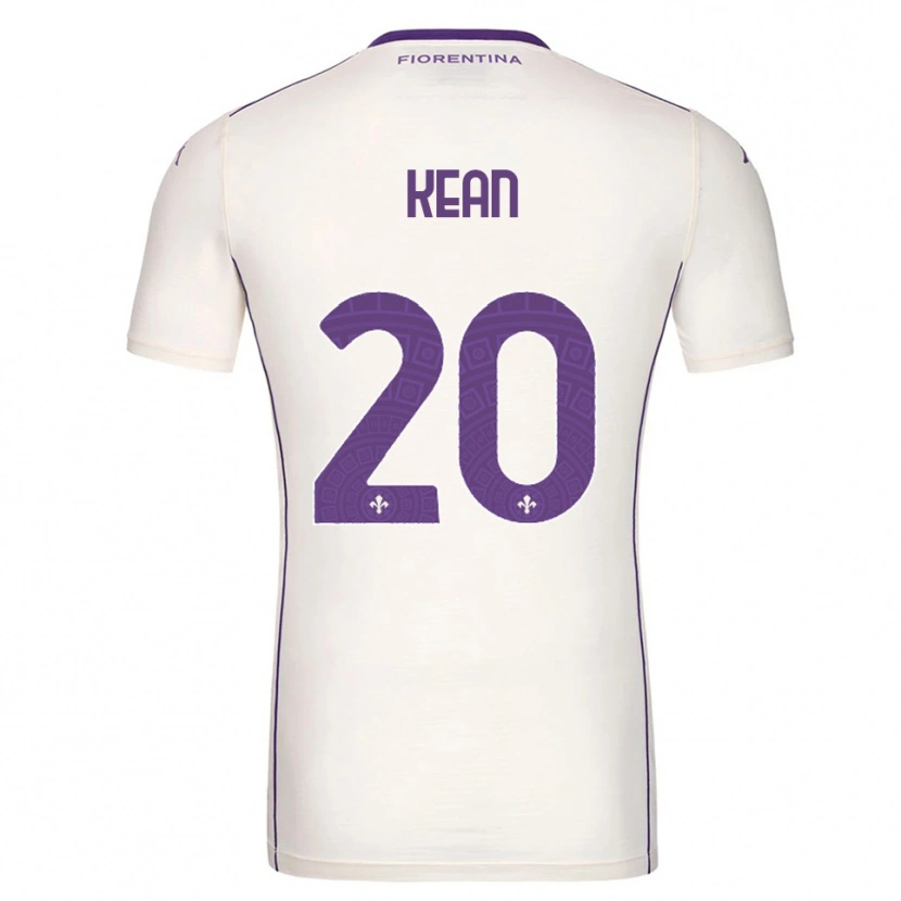 Danxen Criança Camisola Moise Kean #20 Branco Roxo Vermelho Alternativa 2025/26 Camisa