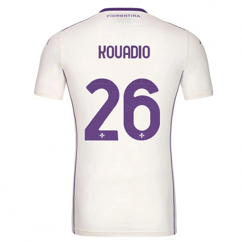 Danxen Criança Camisola Eddy Kouadio #26 Branco Roxo Vermelho Alternativa 2025/26 Camisa