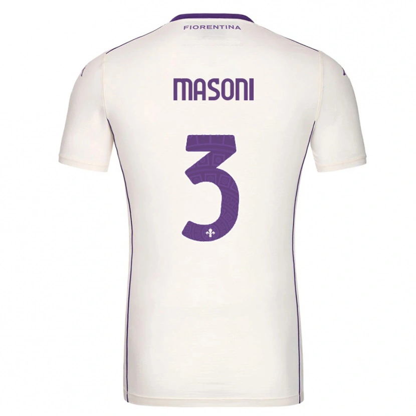 Danxen Criança Camisola Tommaso Masoni #3 Branco Roxo Vermelho Alternativa 2025/26 Camisa