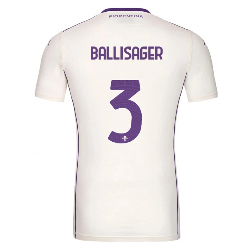 Danxen Criança Camisola Stine Ballisager Pedersen #3 Branco Roxo Vermelho Alternativa 2025/26 Camisa