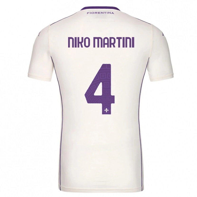 Danxen Criança Camisola Niko Martini #4 Branco Roxo Vermelho Alternativa 2025/26 Camisa