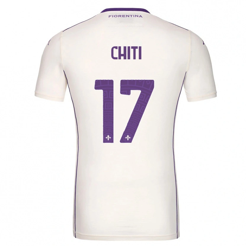Danxen Criança Camisola Alessio Chiti #17 Branco Roxo Vermelho Alternativa 2025/26 Camisa
