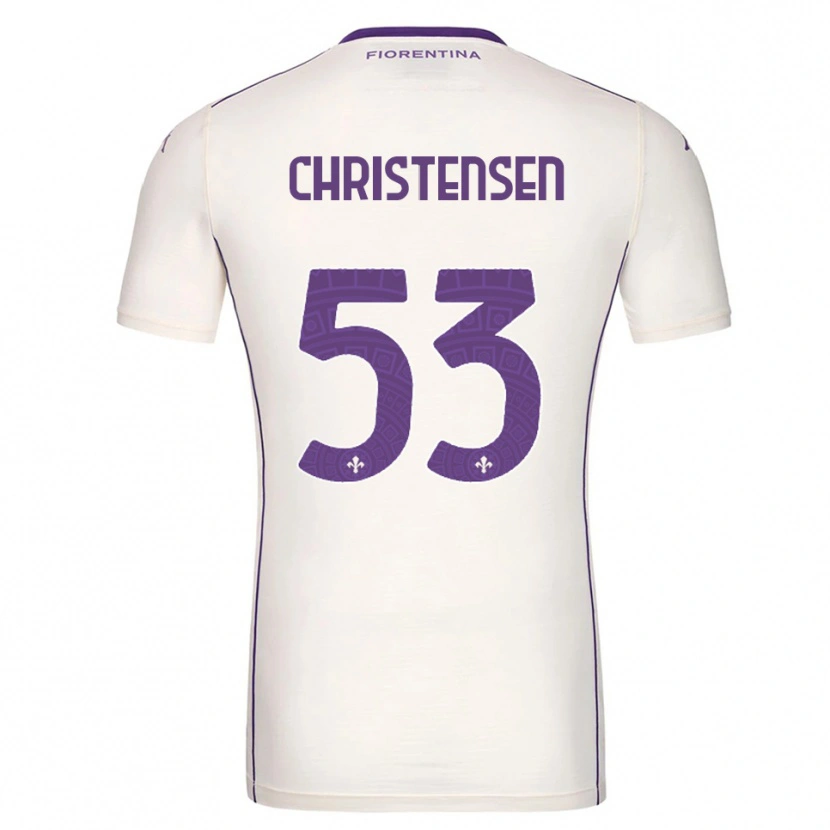 Danxen Criança Camisola Oliver Christensen #53 Branco Roxo Vermelho Alternativa 2025/26 Camisa