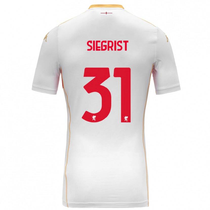 Danxen Criança Camisola Benjamin Siegrist #31 Branco Vermelho Alternativa 2025/26 Camisa