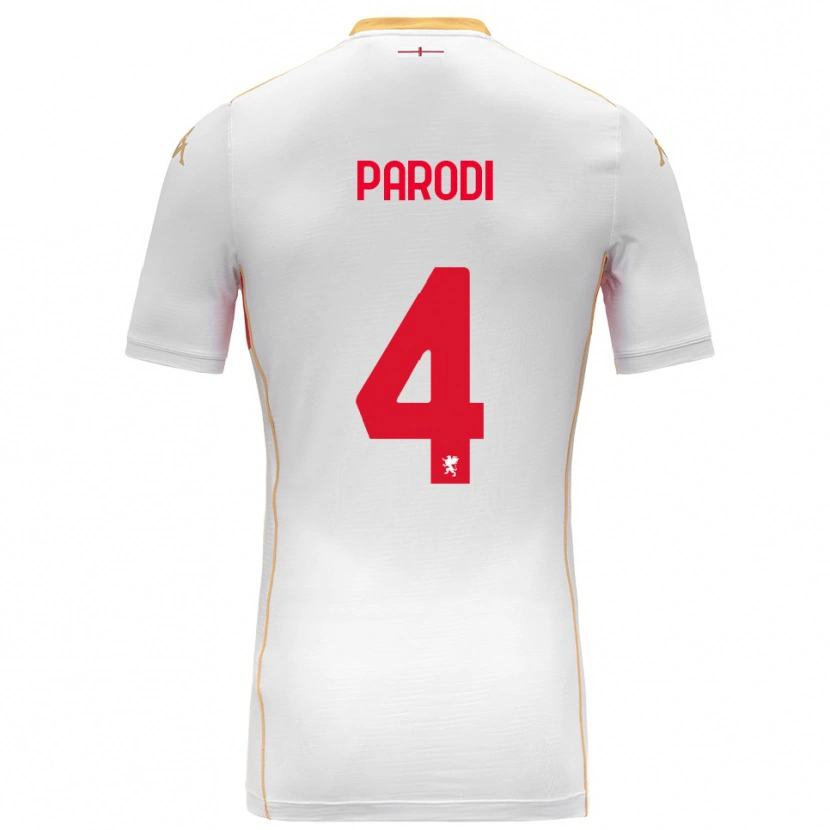 Danxen Criança Camisola Leonardo Parodi #4 Branco Vermelho Alternativa 2025/26 Camisa