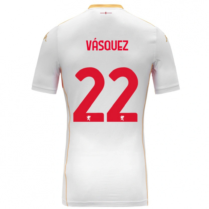 Danxen Criança Camisola Johan Vásquez #22 Branco Vermelho Alternativa 2025/26 Camisa