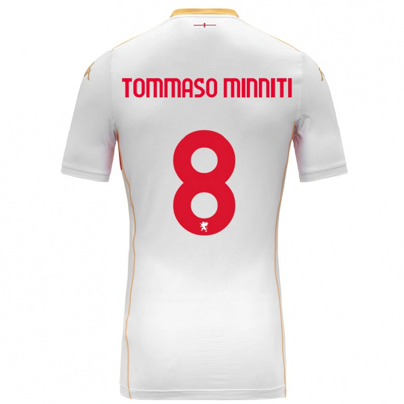 Danxen Criança Camisola Giovanni Tommaso Minniti #8 Branco Vermelho Alternativa 2025/26 Camisa