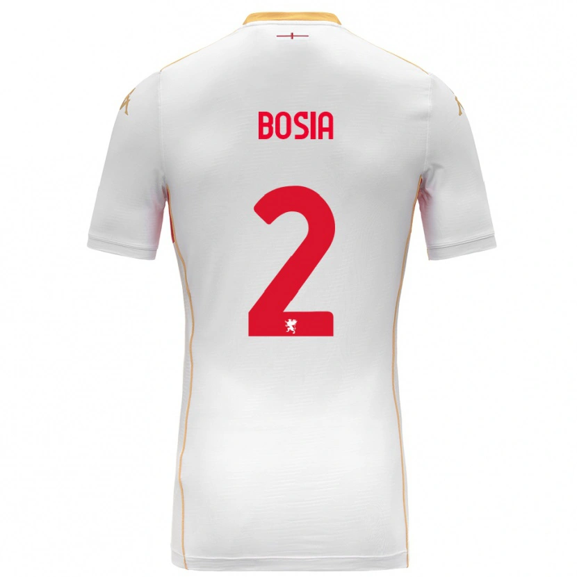 Danxen Criança Camisola Davide Bosia #2 Branco Vermelho Alternativa 2025/26 Camisa