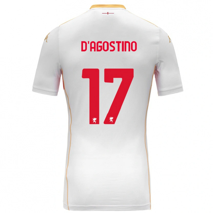 Danxen Criança Camisola Riccardo D'agostino #17 Branco Vermelho Alternativa 2025/26 Camisa