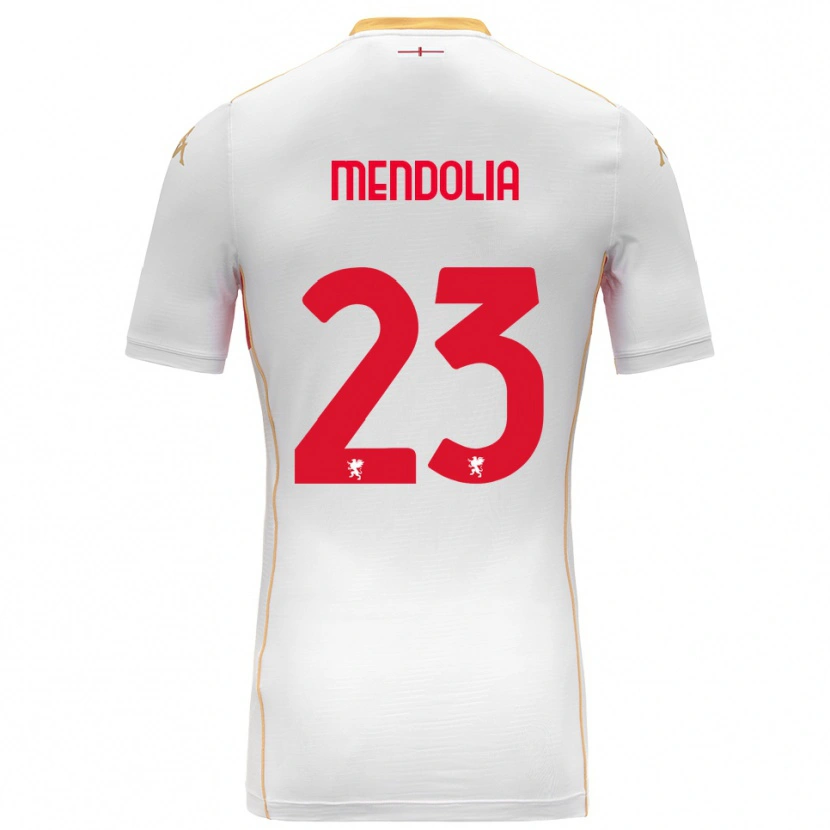 Danxen Criança Camisola Mattia Mendolia #23 Branco Vermelho Alternativa 2025/26 Camisa