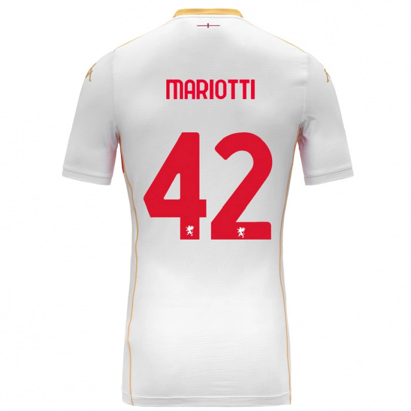 Danxen Criança Camisola Andrea Mariotti #42 Branco Vermelho Alternativa 2025/26 Camisa