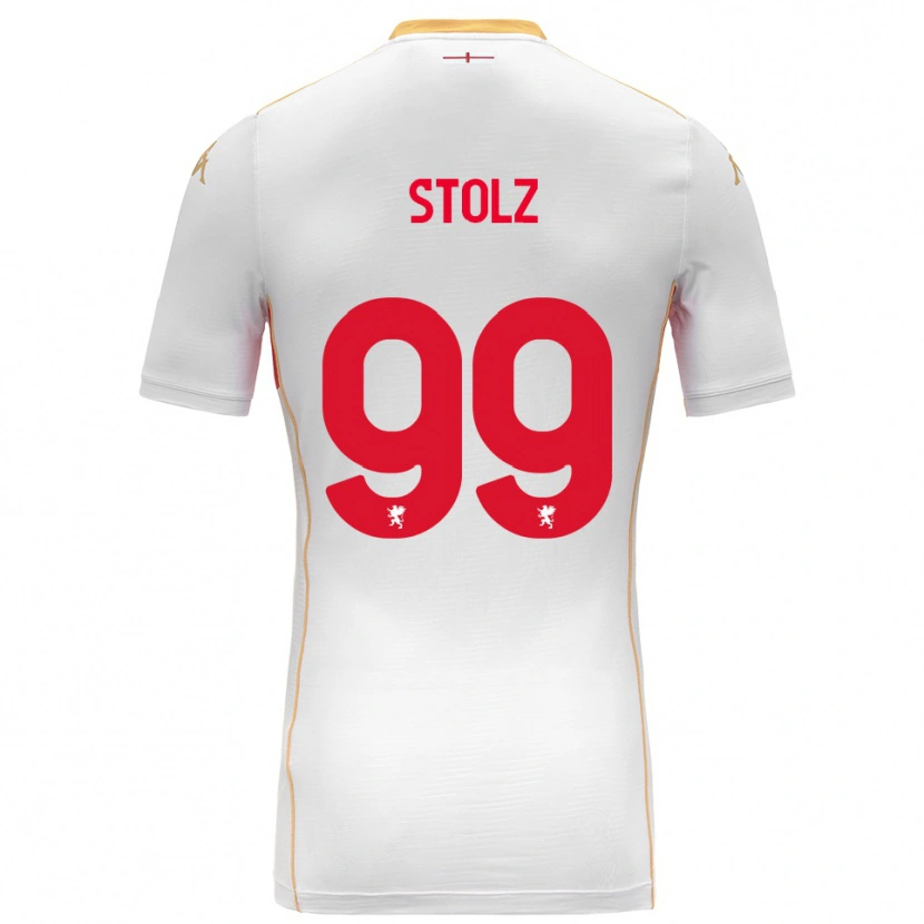 Danxen Criança Camisola Franz Stolz #99 Branco Vermelho Alternativa 2025/26 Camisa