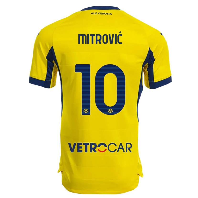 Danxen Criança Camisola Stefan Mitrović #10 Amarelo Marinho Alternativa 2025/26 Camisa