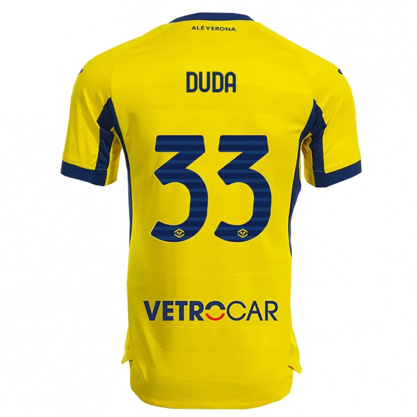 Danxen Criança Camisola Ondrej Duda #33 Amarelo Marinho Alternativa 2025/26 Camisa