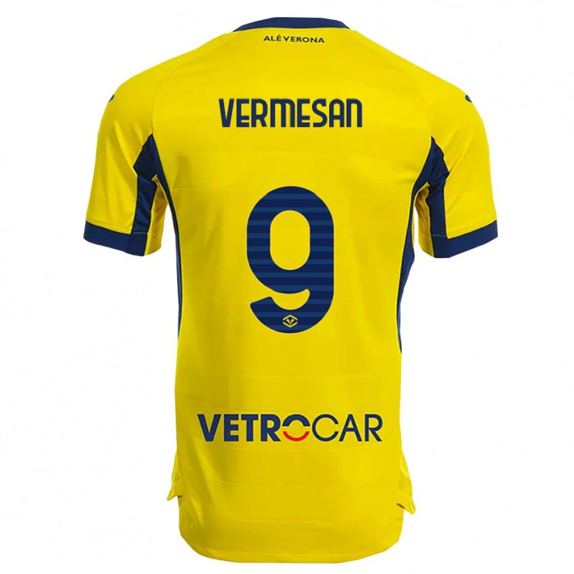 Danxen Criança Camisola Ioan Vermeșan #9 Amarelo Marinho Alternativa 2025/26 Camisa