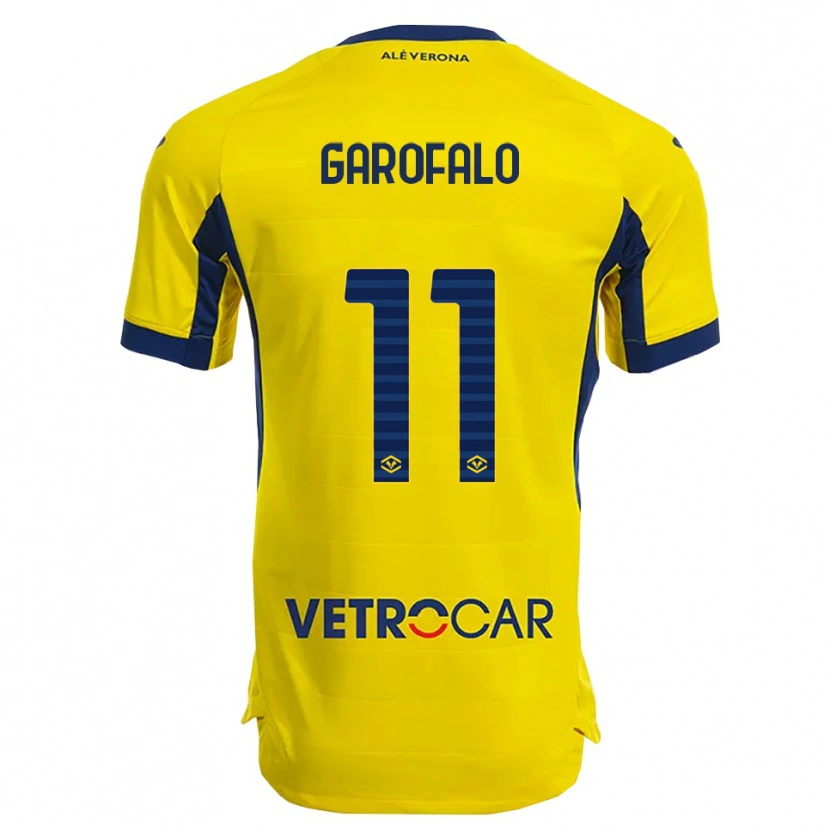 Danxen Criança Camisola Lorenzo Garofalo #11 Amarelo Marinho Alternativa 2025/26 Camisa