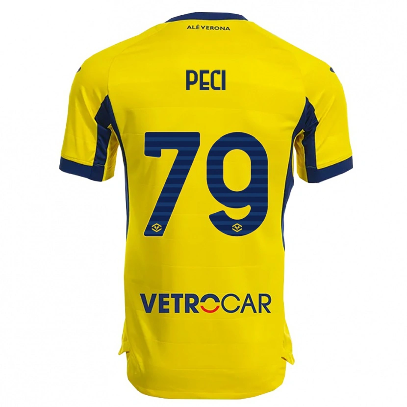 Danxen Criança Camisola Jurgen Peci #79 Amarelo Marinho Alternativa 2025/26 Camisa
