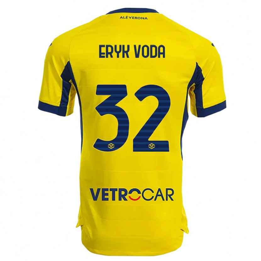 Danxen Criança Camisola Eryk Vodă #32 Amarelo Marinho Alternativa 2025/26 Camisa