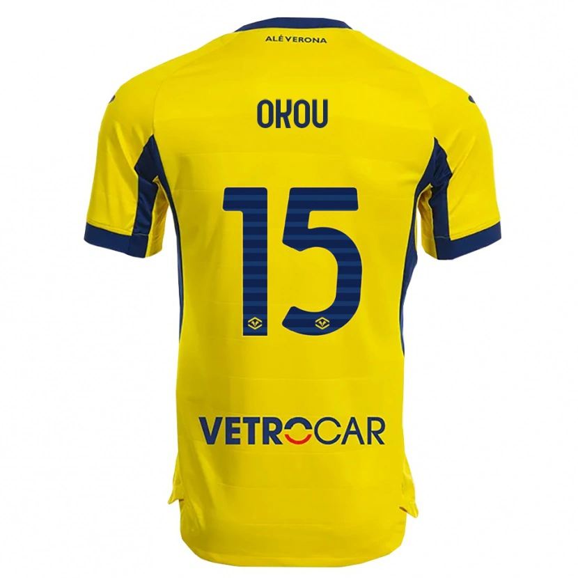 Danxen Criança Camisola Yllan Okou #15 Amarelo Marinho Alternativa 2025/26 Camisa