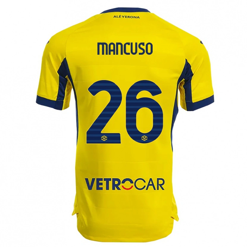 Danxen Criança Camisola Giulia Mancuso #26 Amarelo Marinho Alternativa 2025/26 Camisa