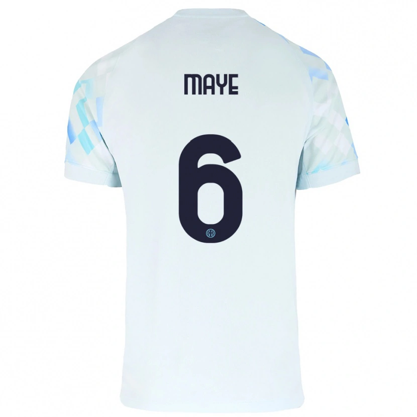 Danxen Criança Camisola Yvan Maye #6 Branco Azul Alternativa 2025/26 Camisa
